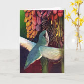 Hummer in het Plant van de Pook Kaart (Gele Bloem)