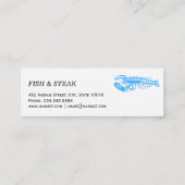 Hummer lichtblauwe reeks mini visitekaartje (Achterkant)