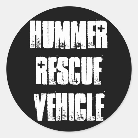 Hummer Rescue Vehicle Ronde Sticker (Voorkant)