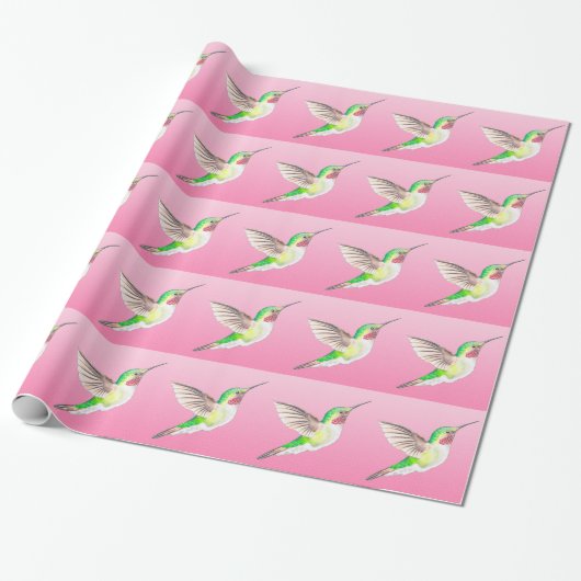 Hummer Roze Cadeaupapier (Uitgerold)