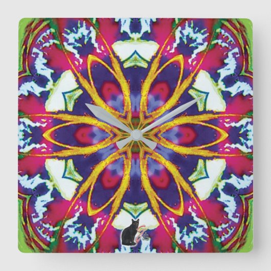 Hummers Kaleidoscoop Vierkante Klok (Voorkant)