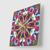 Hummers Kaleidoscoop Vierkante Klok (Hoek)