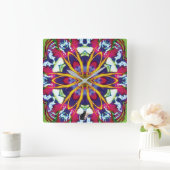 Hummers Kaleidoscoop Vierkante Klok (Huis)