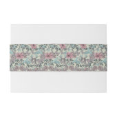 Humming bird and hibiscus pattern - belly band uitnodigingen wikkel (Achterkant Voorbeeld)