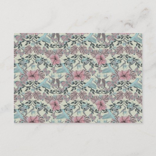 Humming bird and hibiscus - wedding enclosure card informatiekaartje (Achterkant)