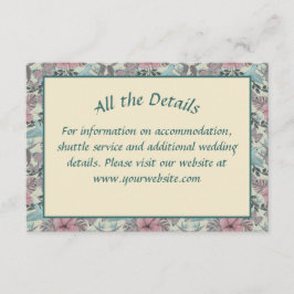 Humming bird and hibiscus - wedding enclosure card informatiekaartje