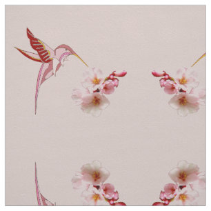 Humming Bird & Cherry Blossom Stof