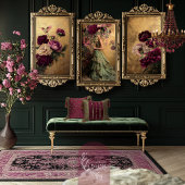 Humming Bird & Floral, Bourgondië & Gouden Achterg Tissuepapier