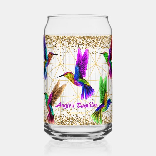 Humming Bird gepersonaliseerde Tumbler Wrap Blikvorm Glas (Voorkant)