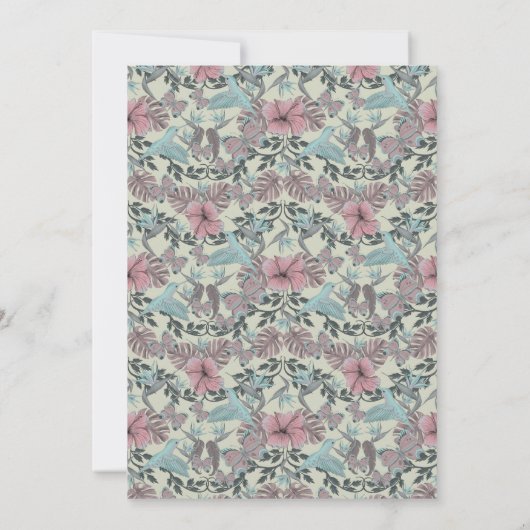 Humming Bird & Hibiscus - Uitnodiging voor een bru (Achterkant)