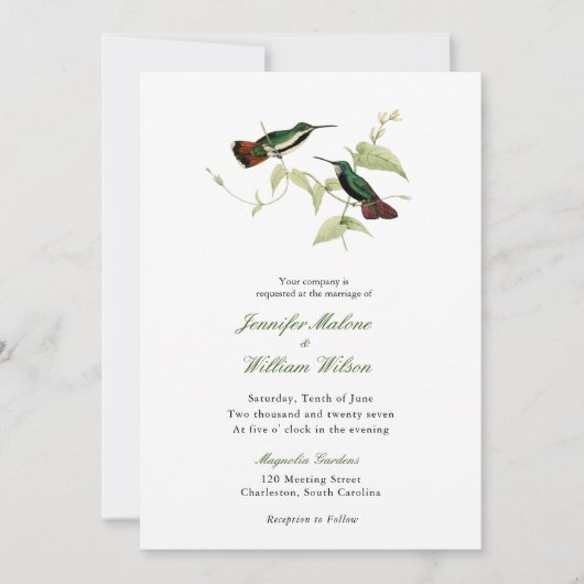 Humming Bird huwelijksuitnodiging Aankondiging (Voorkant)