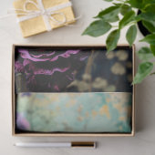 Humming Bird in the Garden, paarse bloemen Tissuepapier (Geschenk)