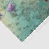 Humming Bird in the Garden, paarse bloemen Tissuepapier (Detail)