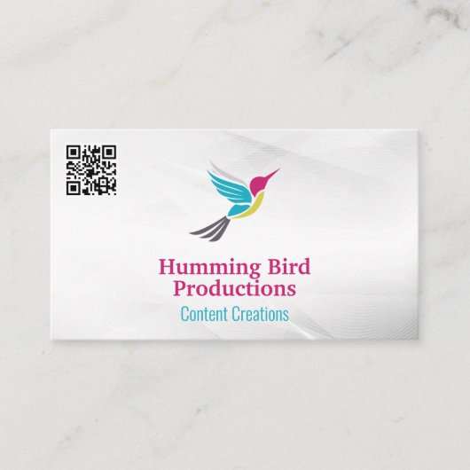 Humming Bird Logo | Visitekaartje QR-code (Voorkant)