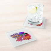 Humming Bird love Glazen Onderzetter (Schuin)