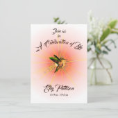 Humming Bird, Memorial Celebration of Life Kaart (Staand voorkant)