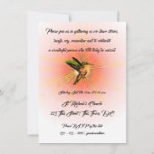 Humming Bird, Memorial Celebration of Life Kaart (Achterkant)