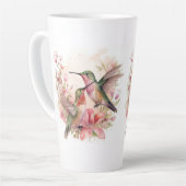 Humming Bird met Bloemen Latte Mok (Linkerhoek)