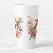 Humming Bird met Bloemen Latte Mok (Voorkant)