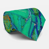 Humming Bird op Van Gough's Blue Iriss Stropdas (Opgerold)