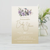 Humming Bird Pastel Green Ombre Baby shower Kaart (Staand voorkant)