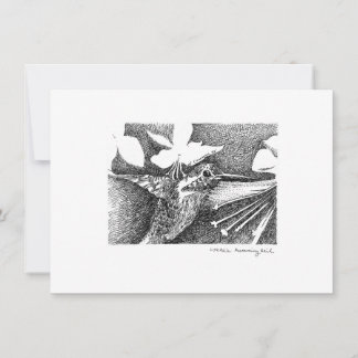 Humming Bird Pen en inkt Notitiekaartje