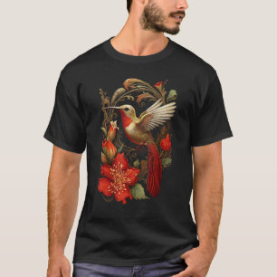  Humming Bird Perched op een bloem T - shirts Grap