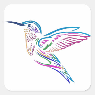 Humming Bird Vierkante Sticker