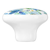 Humming Birds en Blue Hydrangea Keramische Knop (Zijkant)