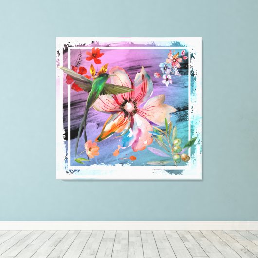 Humming Floral Canvas Afdruk (Insitu (Houten vloer))