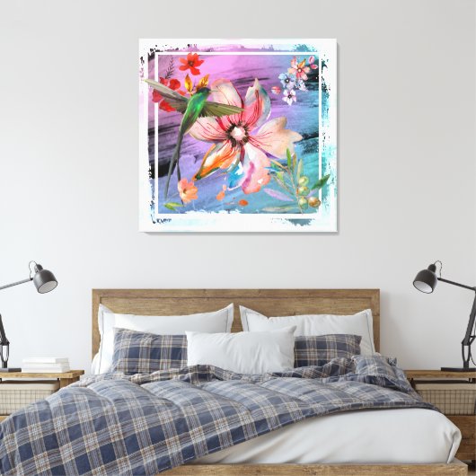 Humming Floral Canvas Afdruk (Insitu (Slaapkamer))