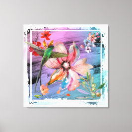 Humming Floral Canvas Afdruk