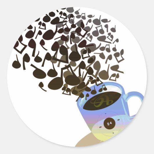 Humming_Tunes Ronde Sticker (Voorkant)