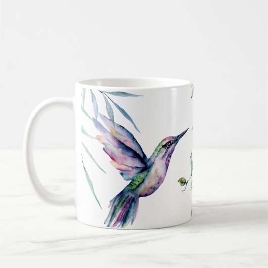 Humming vogel Bloemen schoonheid Koffiemok (Links)