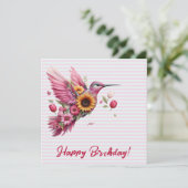 Humming vogel vliegen Happy Birthday (Staand voorkant)