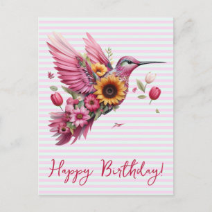 Humming vogel vliegen Happy Birthday Briefkaart