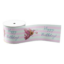 Humming vogel vliegen Happy Birthday Grosgrain Lint