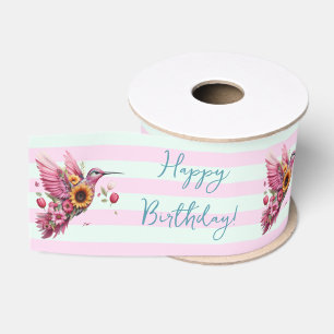 Humming vogel vliegen Happy Birthday Grosgrain Lint