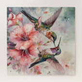 Humming Vogels en Bloemen Legpuzzel (Horizontaal)