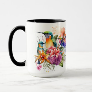 Humming Vogels met Mooie Bloemen Mok