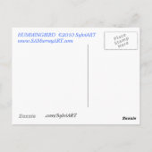 HUMMINGBIRD ©2010 SylviART™ Briefkaart (Achterkant)