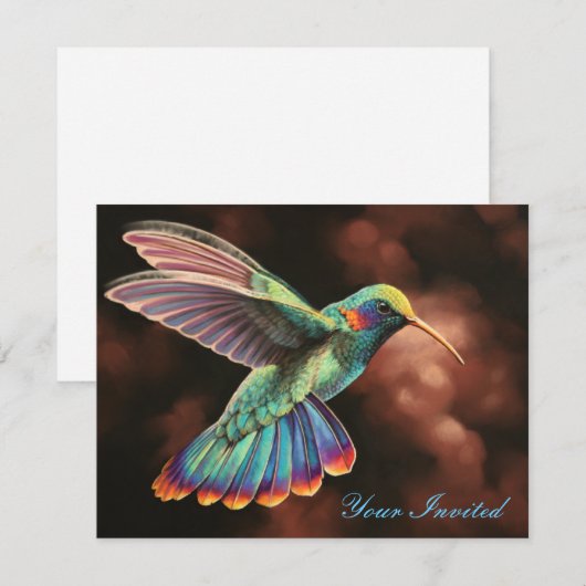 Hummingbird 2 Uitnodiging (Voorkant / Achterkant)