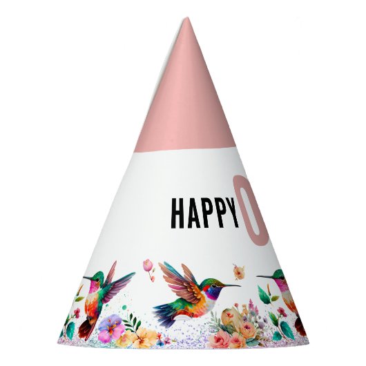 Hummingbird aangepaste tekst verjaardagsfeest feesthoedjes (Links)