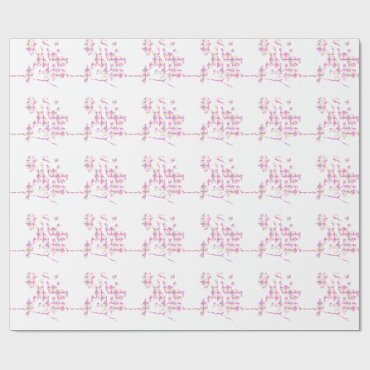 Hummingbird Abstract Roze Cadeaupapier (Vlak)