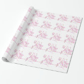 Hummingbird Abstract Roze Cadeaupapier (Uitgerold)