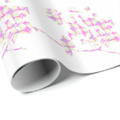 Hummingbird Abstract Roze Cadeaupapier (Rol Hoek)