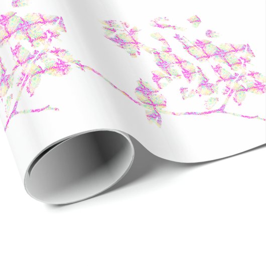 Hummingbird Abstract Roze Cadeaupapier (Rol Hoek)