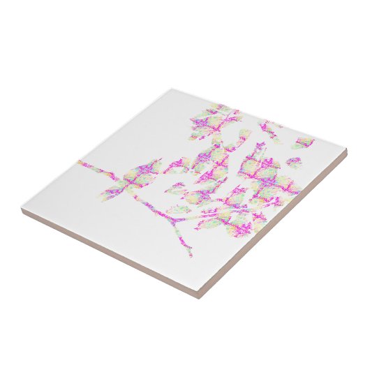 Hummingbird Abstract Roze Tegeltje (Zijkant)