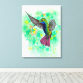 Hummingbird - acrylverf canvas afdruk (Insitu (Houten vloer))