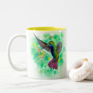 Hummingbird - acrylverf tweekleurige koffiemok